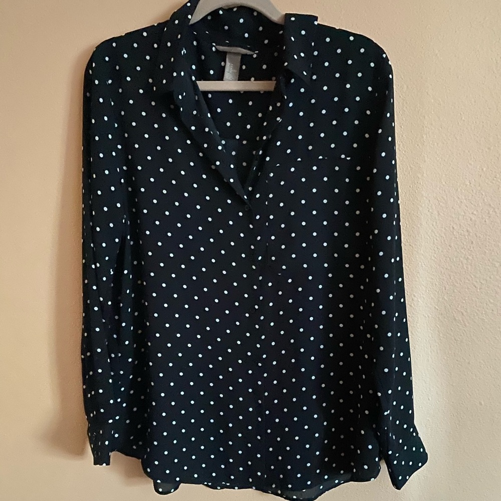 H&M Polka Dot Blouse (b&w)
